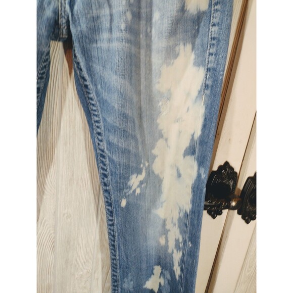 True Religion Jeans Bleach Acid Wash Skinny USA Mens 33 - Picture 6 of 16